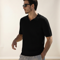 looksmaxxing-premium-ribbed-polo-amalfi Black