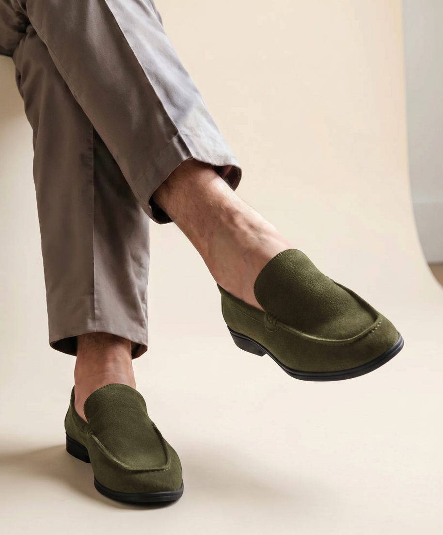 looksmaxxing-premium-suede-loafers-verona Olive