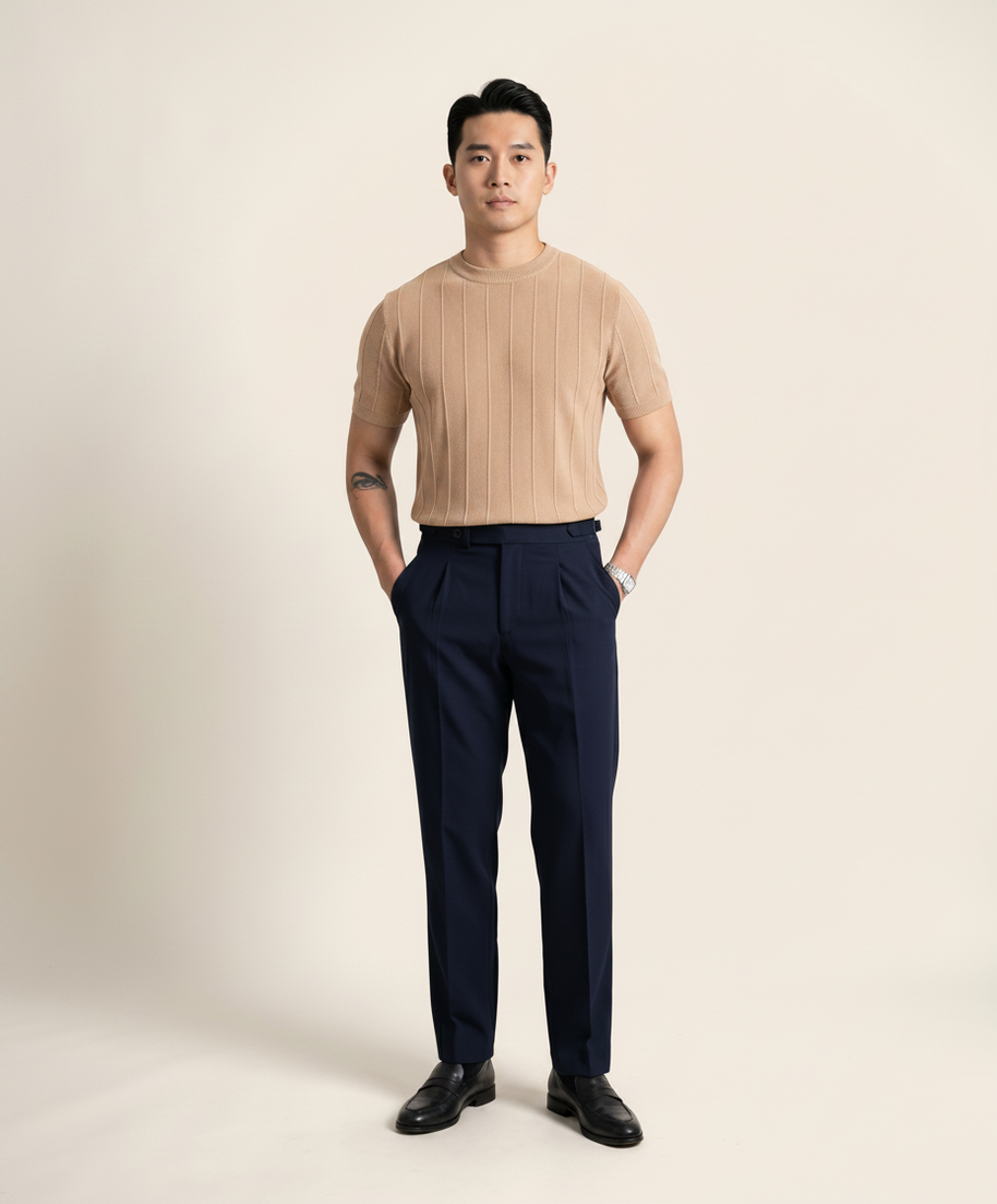 looksmaxxing-ribbed-tee-nice Beige