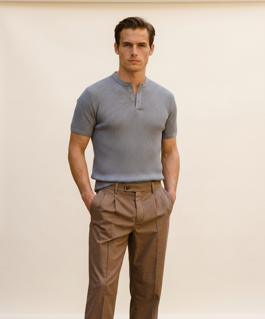 looksmaxxing-sailor-polo-ribbed-knit Gray