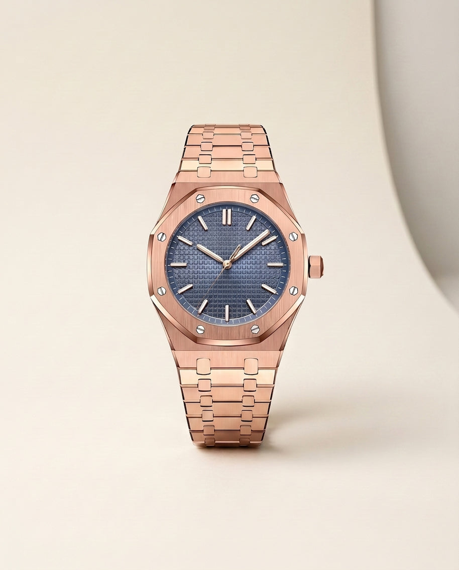 Looksmaxxing Pladen steel watch, front product photo