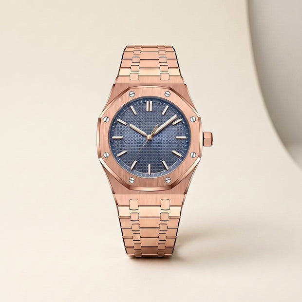 Looksmaxxing Pladen steel watch, front product photo