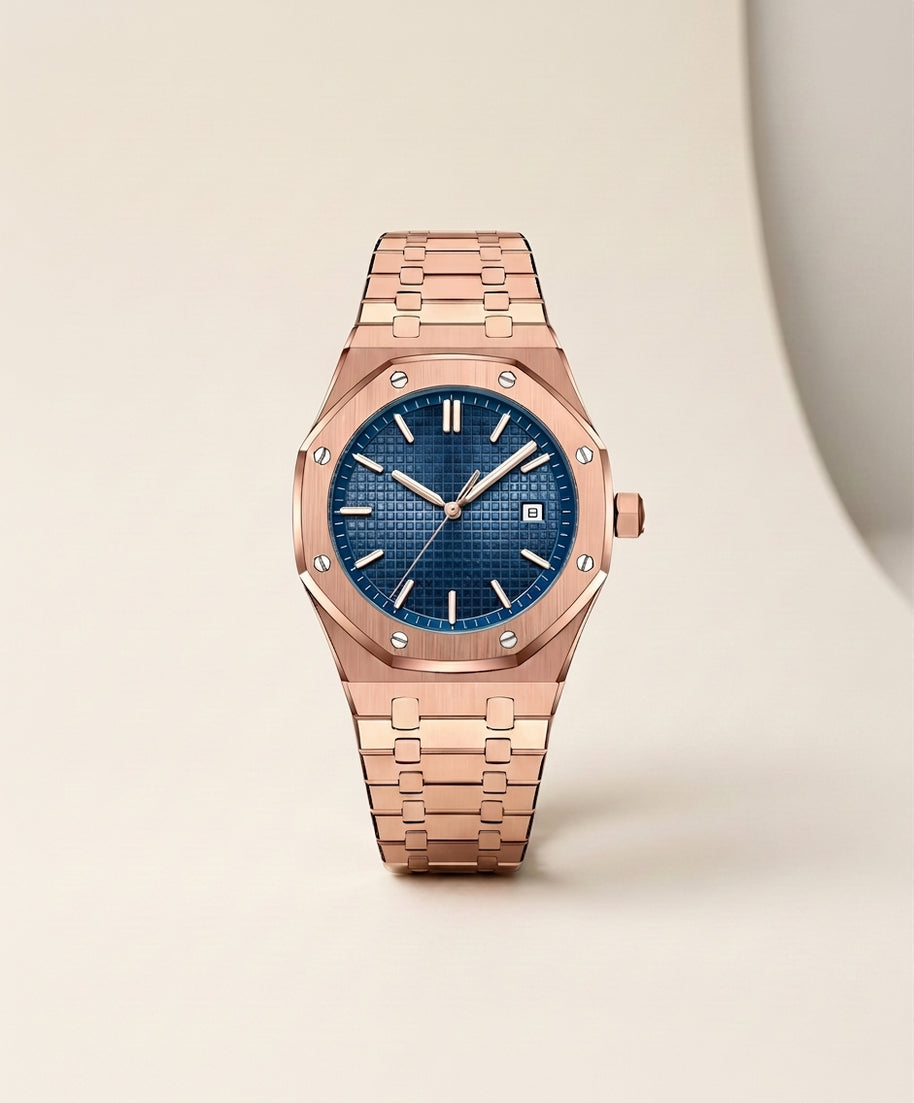 Looksmaxxing Pladen steel watch in blue, product photo