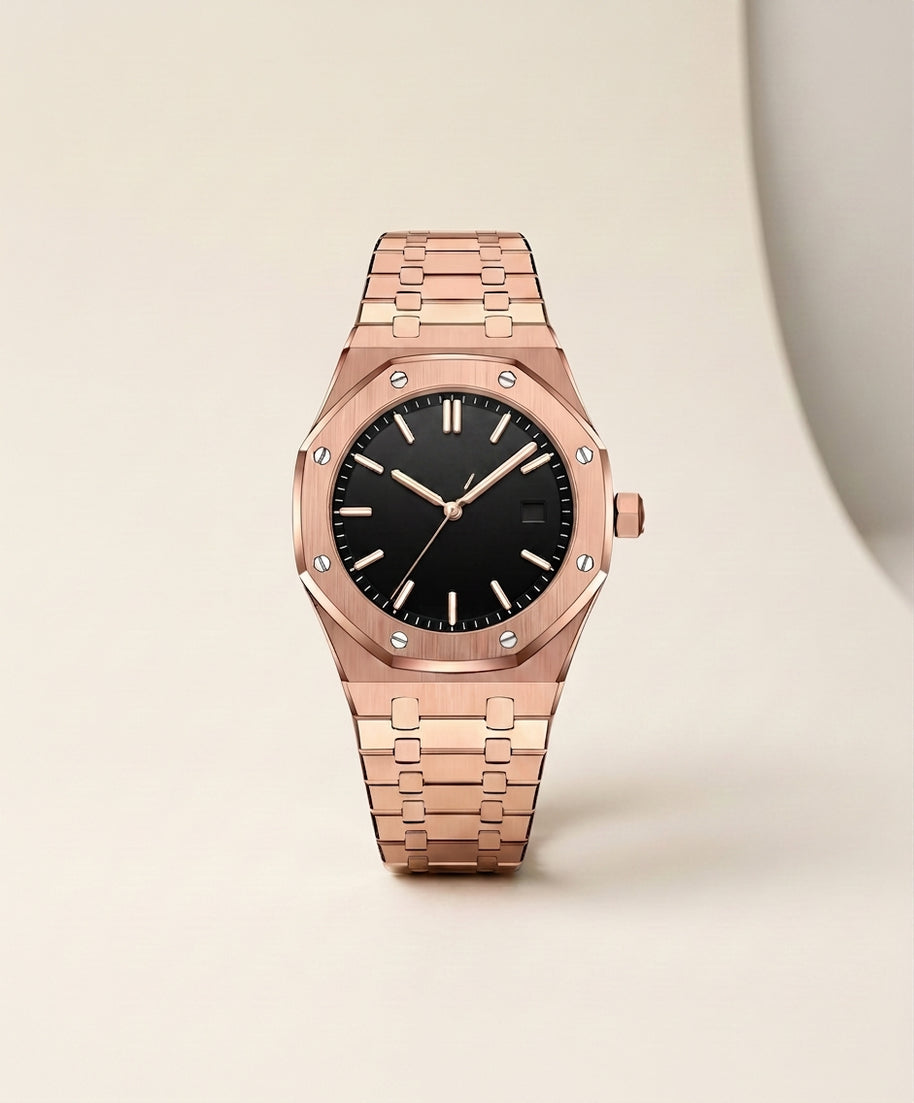 Looksmaxxing Pladen steel watch in black, product photo
