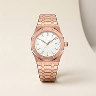 Looksmaxxing Pladen steel watch in white, product photo