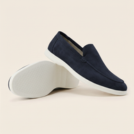 Looksmaxxing Italian Cut suede loafers in navy, product photo
