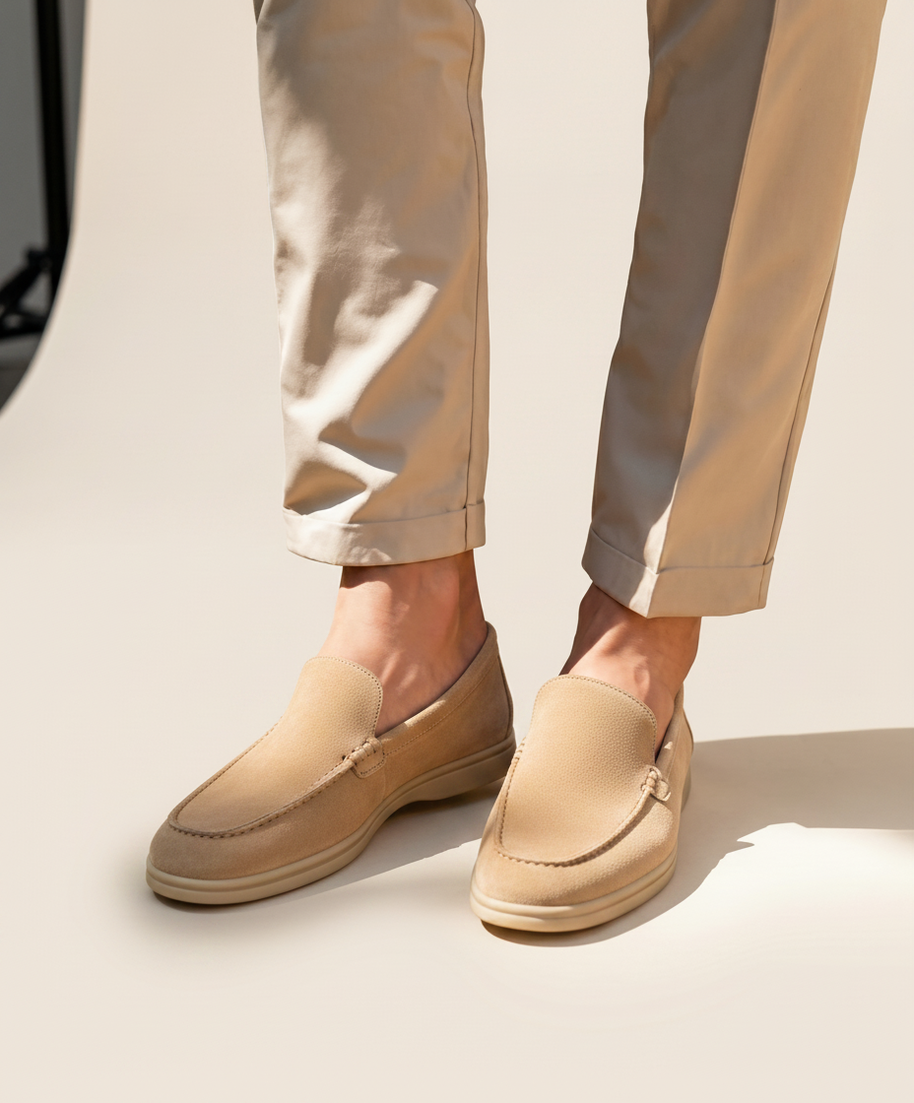 Looksmaxxing Premium suede loafers in beige, product photo