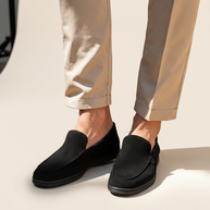 Looksmaxxing Premium suede loafers in black, product photo