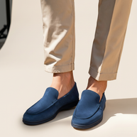 Looksmaxxing Premium suede loafers in blue, product photo