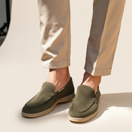 Looksmaxxing Premium suede loafers in olive, product photo
