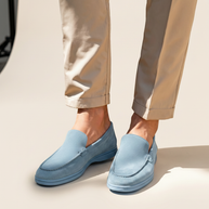 Looksmaxxing Premium suede loafers in skye blue, product photo