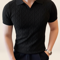 looksmaxxing-textured-polo-savoy Black