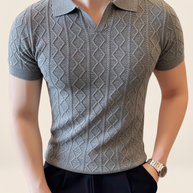 looksmaxxing-textured-polo-savoy Gray