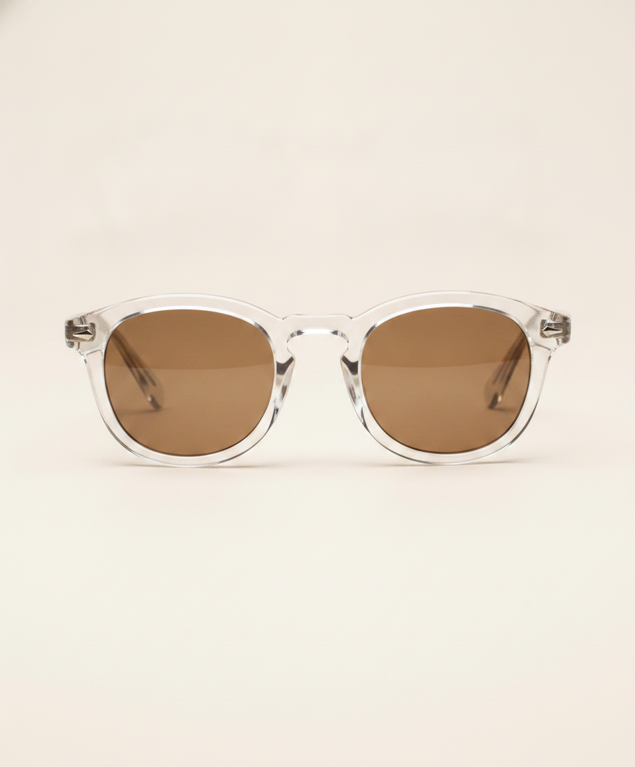 Looksmaxxing Riviera tinted sunglasses in transparent, product photo
