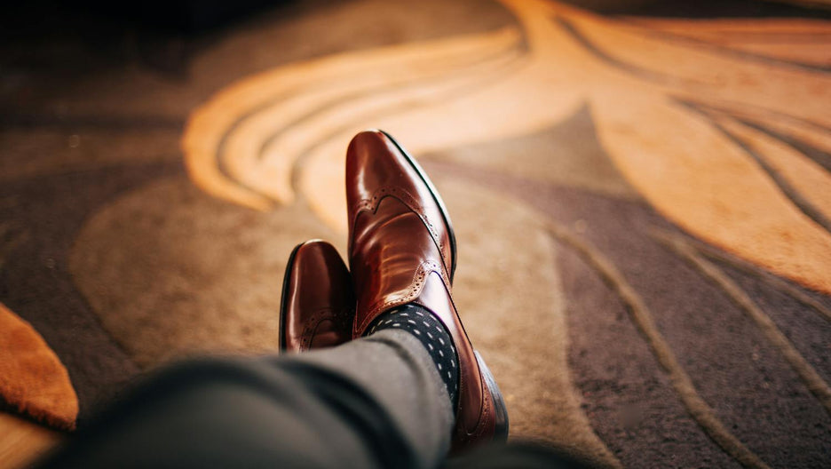 Brown leather dress shoes