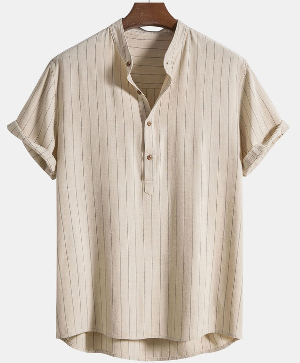 Sandstone linen striped shirt